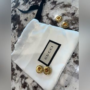 Gucci Gold Buttons (4) and Gucci Silk Dust Bag